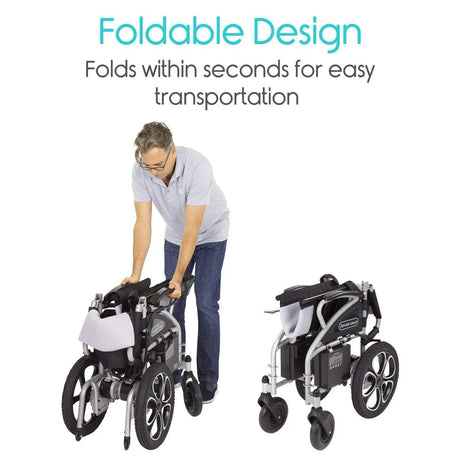 Light Gray Vive Folding Electric Wheelchair