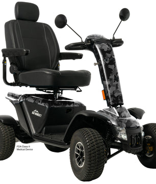 Baja Wrangler® 2 heavy-duty four-wheel mobility scooter with adjustable captain’s seat