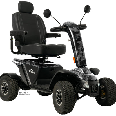 Baja Wrangler® 2 heavy-duty four-wheel mobility scooter with adjustable captain’s seat