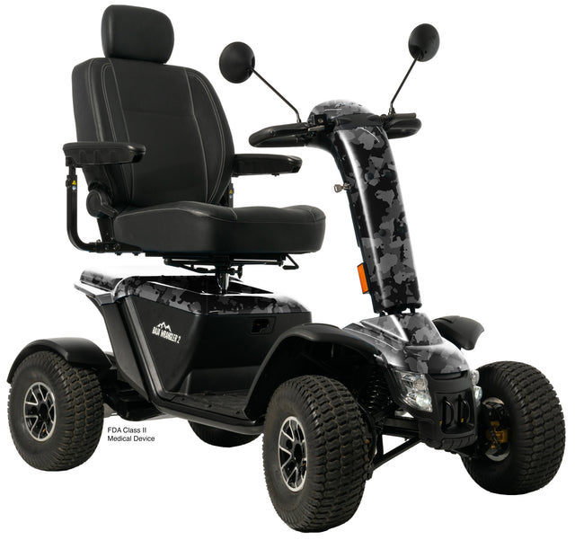 Baja Wrangler® 2 heavy-duty four-wheel mobility scooter with adjustable captain’s seat