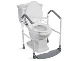 Light Gray RMS Toilet Safety Frame & Rail - Folding & Portable Bathroom Toilet Safety Rails - Handrail Toilet Bars with Adjustable Height (White)
