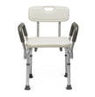 Light Gray Medline Knockdown Bath Bench with Arms/Back 350lb Capacity 1Ct