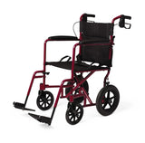 Black Medline Basic Aluminum Transport Chair 12in Red 1Ct