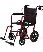 Black Medline Aluminum Transport Chair 12in Red