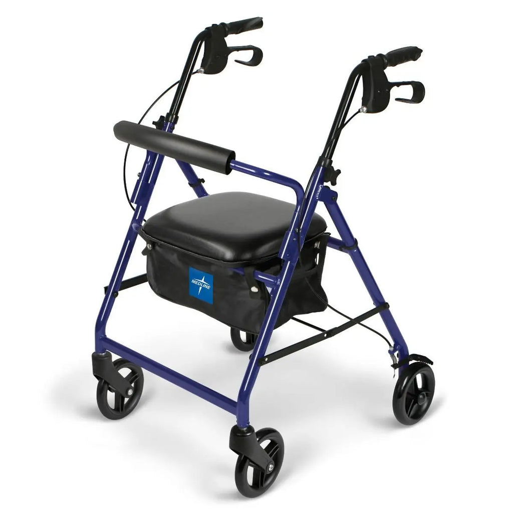 Medline Basic Aluminum Transport Chair 12in Red 1Ct