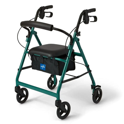 Dark Slate Gray Medline Basic Aluminum Rollator w 6in Wheels Green 1Ct