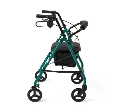 Dark Slate Gray Medline Basic Aluminum Rollator w 6in Wheels Green 1Ct