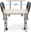 Light Gray Medline Knockdown Bath Bench with Arms/Back 350lb Capacity 1Ct