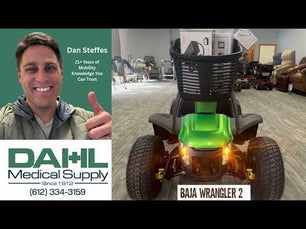 Video review of the Baja Wrangler® 2 four-wheel mobility scooter by Dahl Medical Supply