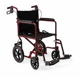 Misty Rose Medline Basic Aluminum Transport Chair 12in Red 1Ct