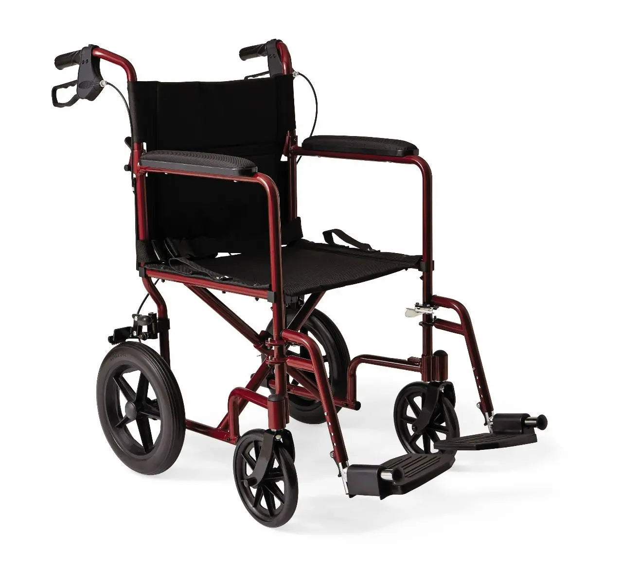 Misty Rose Medline Aluminum Transport Chair 12in Red