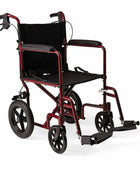 Misty Rose Medline Aluminum Transport Chair 12in Red