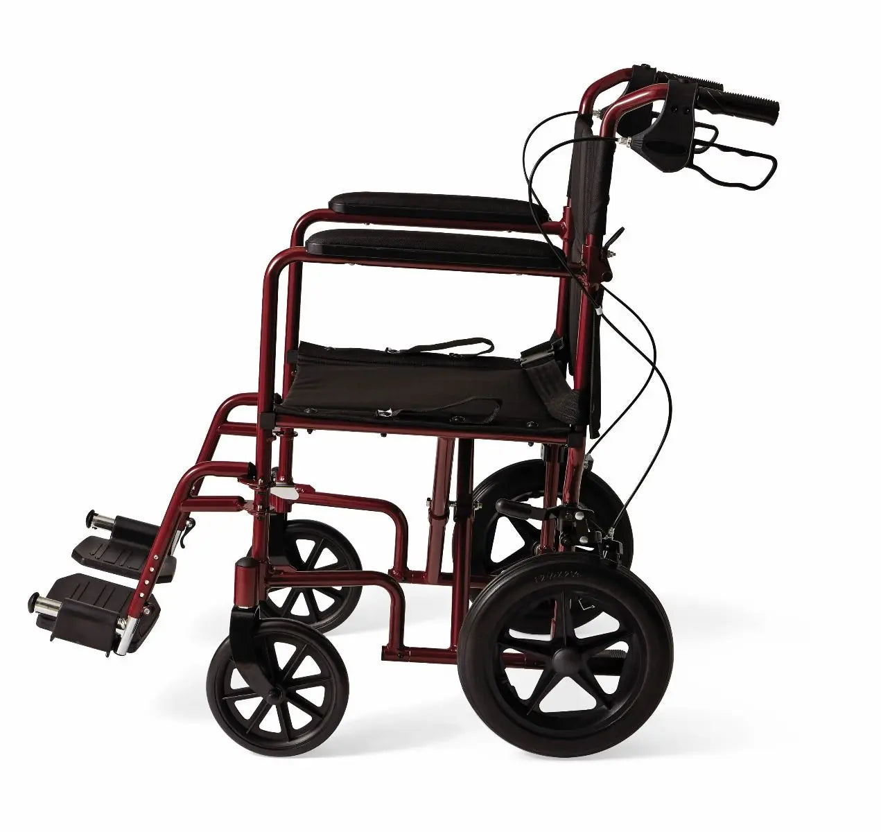 White Smoke Medline Aluminum Transport Chair 12in Red