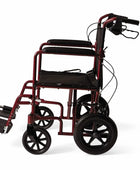 White Smoke Medline Aluminum Transport Chair 12in Red