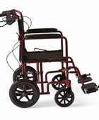 Lavender Medline Aluminum Transport Chair 12in Red