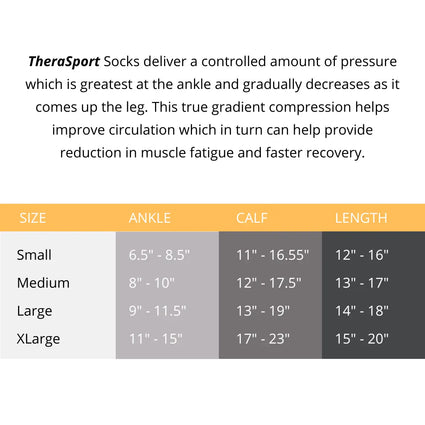 Dark Slate Gray TheraSport Mild Compression Athletic Recovery Sock