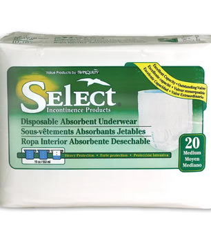 Light Gray Select Disposable Absorbent Underwear