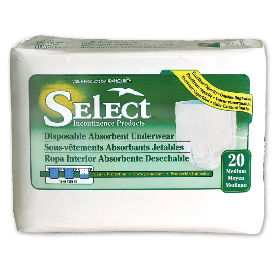 Light Gray Select Disposable Absorbent Underwear
