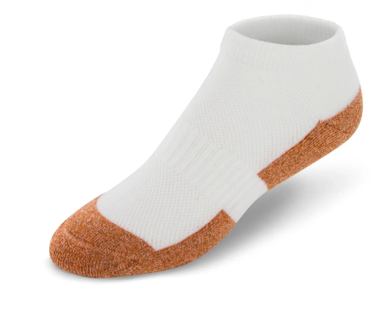 Light Gray Copper Cloud No Show Length Diabetic Socks