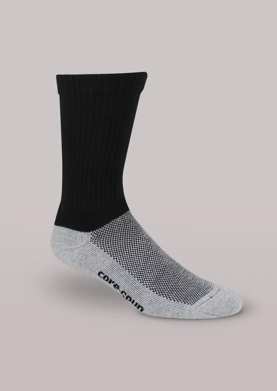 Core-Spun Light Support Crew Sock- Black