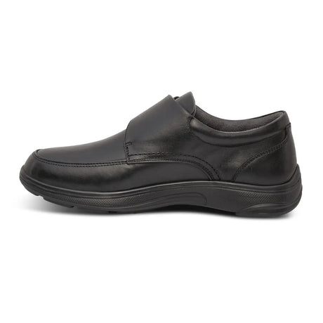 Anodyne No. 28 Black Casual Oxford dress shoe with seamless design and wide toe box, ideal for diabetic foot care from Dahl Medical Supply.