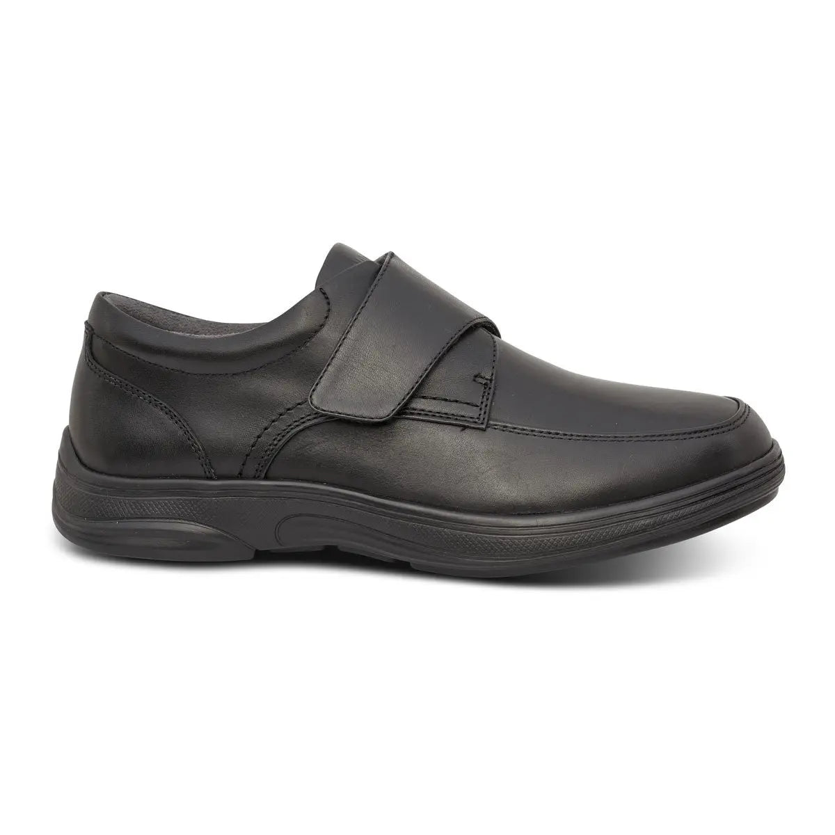 Anodyne No. 28 Casual Oxford in sleek black leather, featuring a diabetic-friendly seamless interior, wide toe box, and lightweight support for everyday comfort.