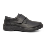 Anodyne No. 28 Casual Oxford in sleek black leather, featuring a diabetic-friendly seamless interior, wide toe box, and lightweight support for everyday comfort.