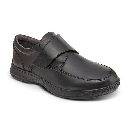 Anodyne No. 28 Casual Oxford in sleek black leather, featuring a diabetic-friendly seamless interior, wide toe box, and lightweight support for everyday comfort - side view
