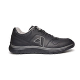 Side view of the Anodyne No. 50 Sport Jogger in black, featuring a low-profile design, cushioned sole, and supportive fit for diabetic foot care.