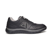 Side view of the Anodyne No. 50 Sport Jogger in black, featuring a low-profile design, cushioned sole, and supportive fit for diabetic foot care.