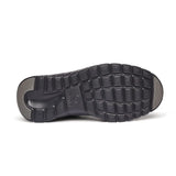 Bottom view of the Anodyne No. 50 Sport Jogger in black, highlighting the durable, non-slip rubber outsole with grid-patterned traction pods and heel support.