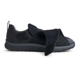 Rear view of the Anodyne No. 84 black orthopedic shoe showcasing the heel support and stretchable upper design for comfort and stability