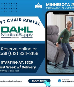 Dark Slate Gray Reclining Lift Chair Rental