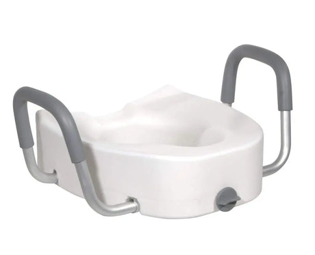 Drive Medical - Elongated Raised Toilet Seat with Arms, 5" Height