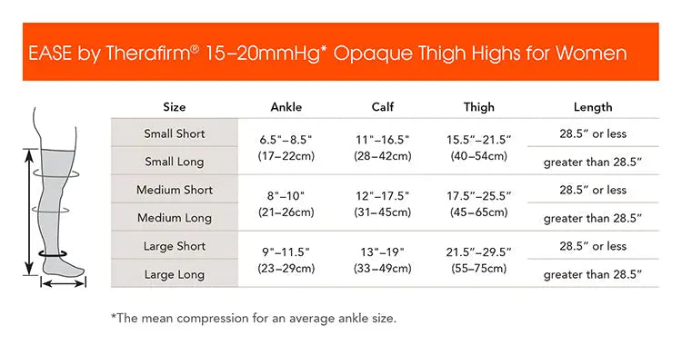 Light Gray 15-20 mmHg Opaque Thigh Highs for Women