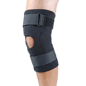 Tan Neoprene Hinged Knee Support with Anterior Closure
