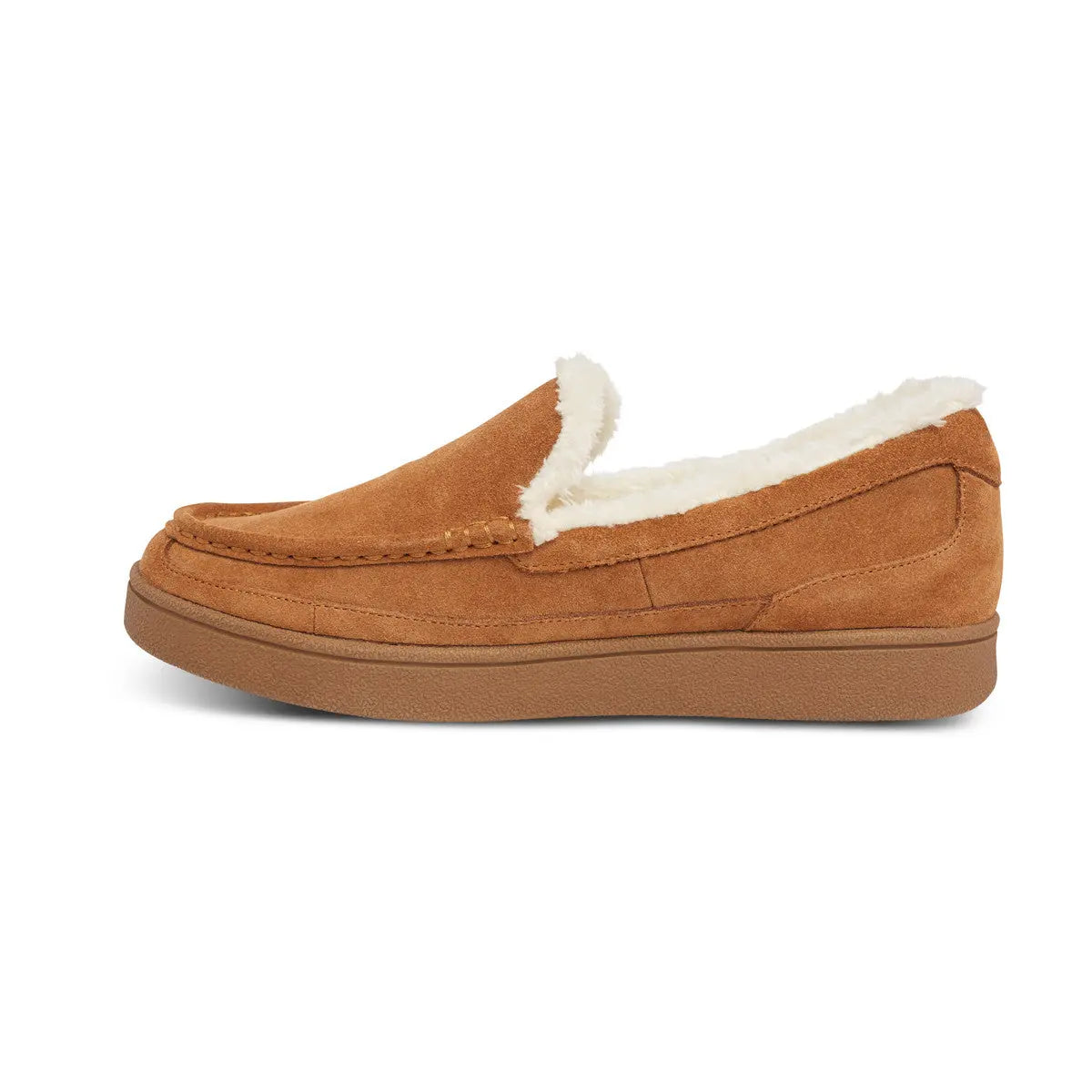 Anodyne Men's No. 34 Diabetic Therapeutic Moc Toe Slipper, Camel: Left Side Image