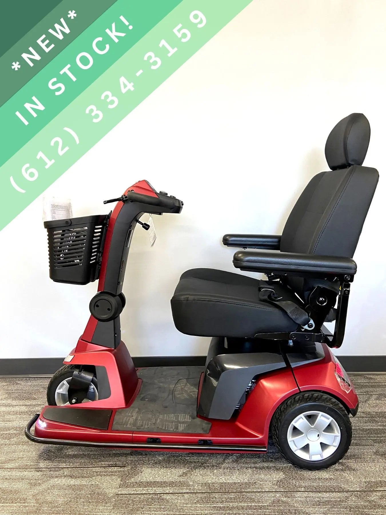 Light Gray Pride Maxima 3 Wheel Heavy Duty Red Scooter