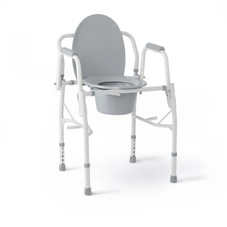 Light Gray Steel Drop-Arm Commodes (Qty 2) Per Case