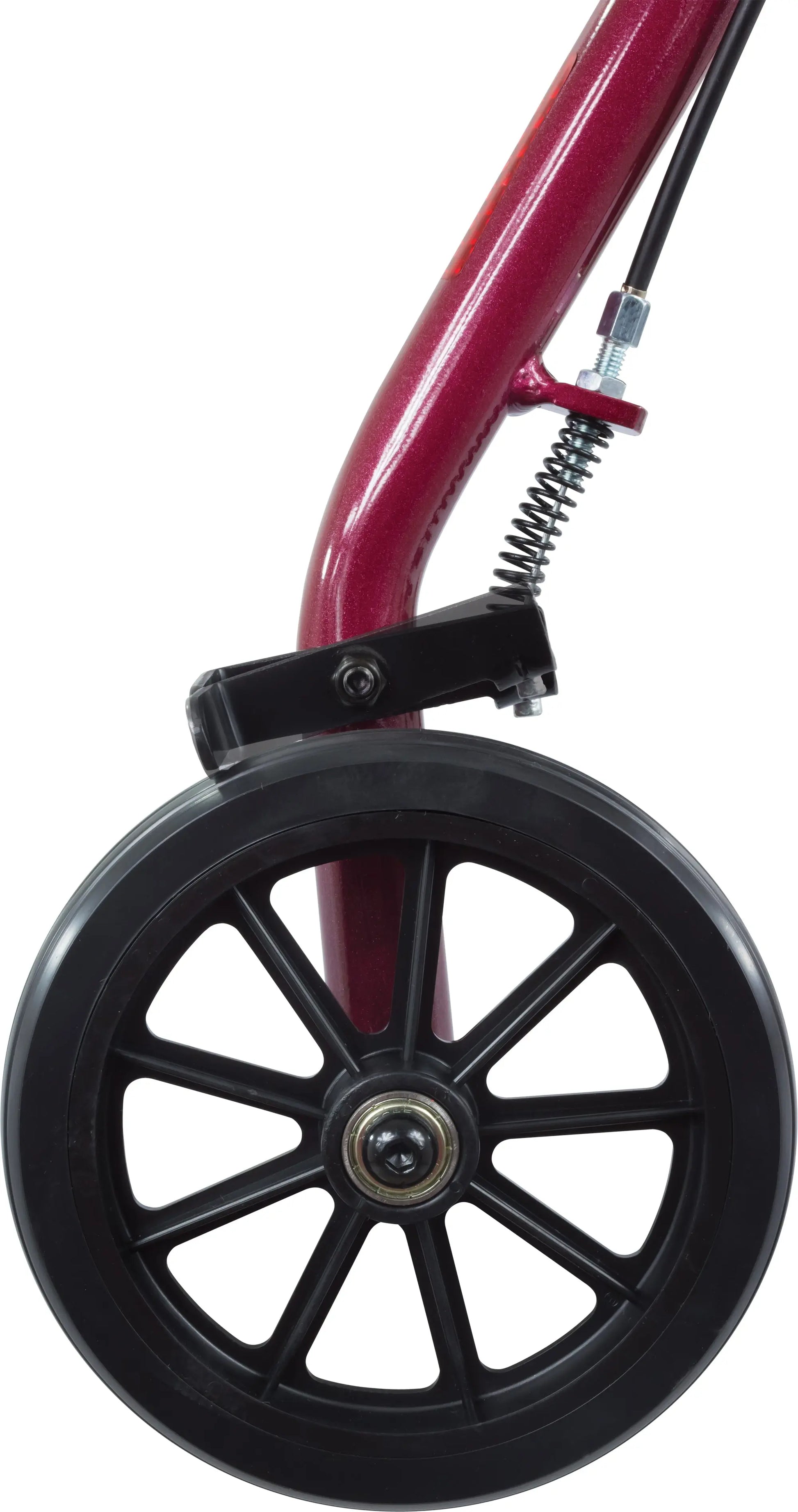 ProBasics Aluminum Rollator with 6-inch Wheels, Burgundy - Wheel Image