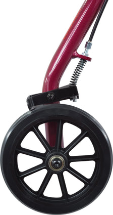 ProBasics Aluminum Rollator with 6-inch Wheels, Burgundy - Wheel Image