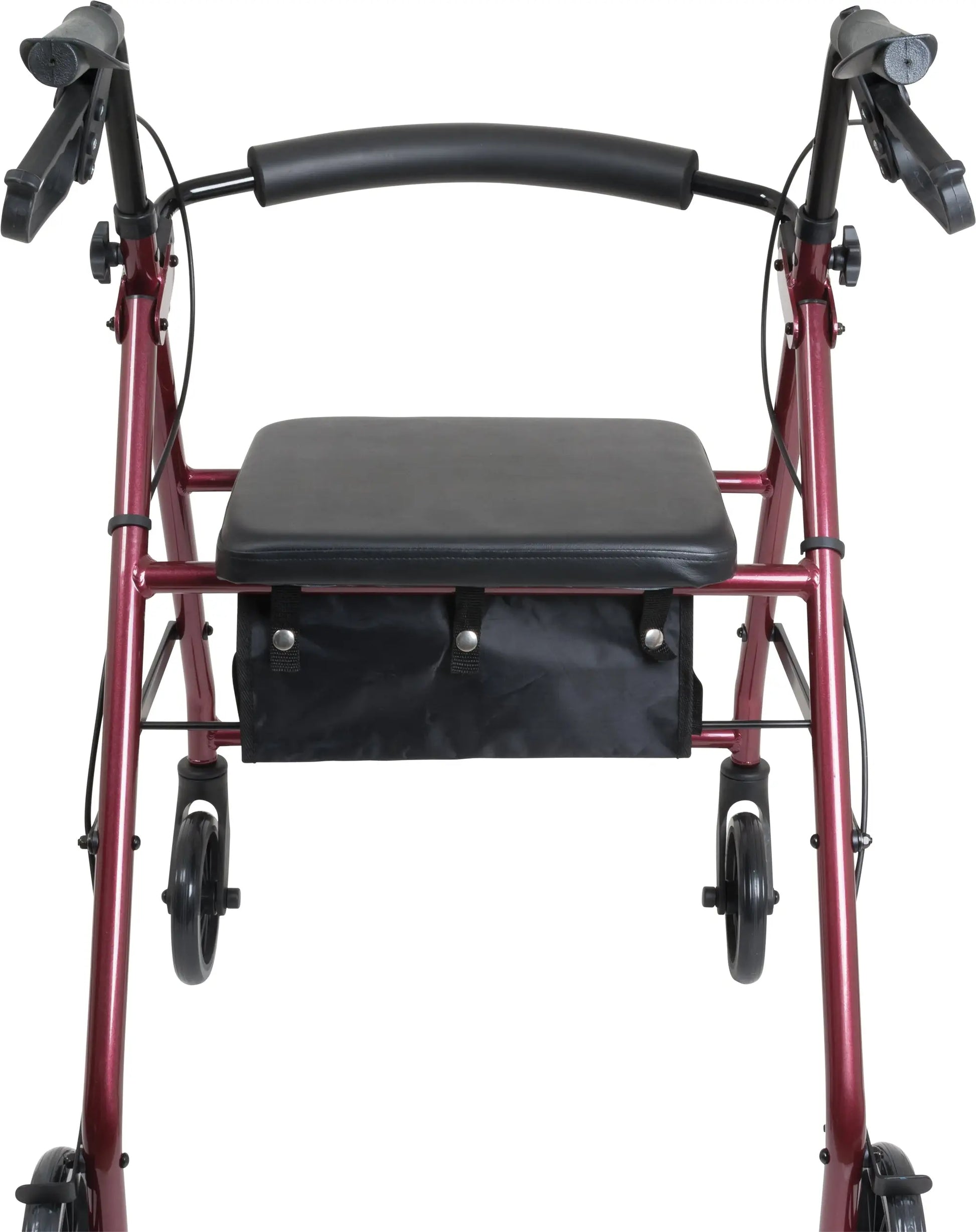 ProBasics Aluminum Rollator with 6-inch Wheels, Burgundy - Back Image