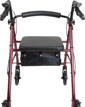 ProBasics Aluminum Rollator with 6-inch Wheels, Burgundy - Back Image