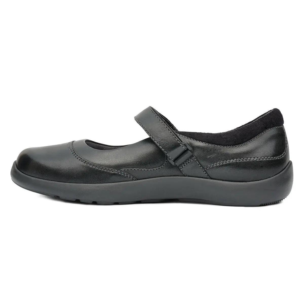 Diabetic Casual Mary Jane Shoe for Women, Black - Left Side Image | No. 19 | Anodyne