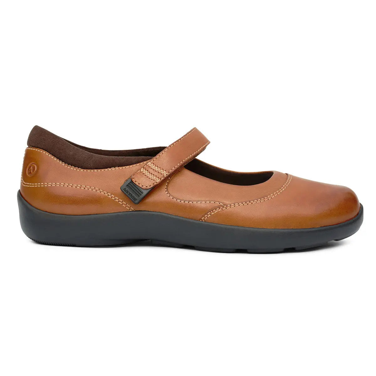 Diabetic Casual Mary Jane Shoe for Women, Cognac - Right Side Image | No. 19 | Anodyne