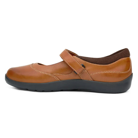 Diabetic Casual Mary Jane Shoe for Women, Cognac - Left Side Image | No. 19 | Anodyne