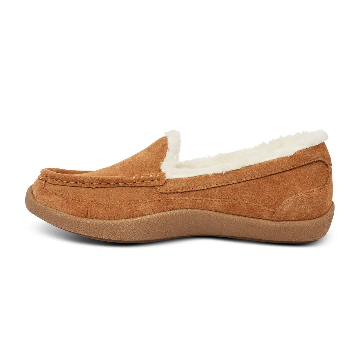 Anodyne No.39 Women's Diabetic Slipper Moc Toe, Camel - Left Side Image