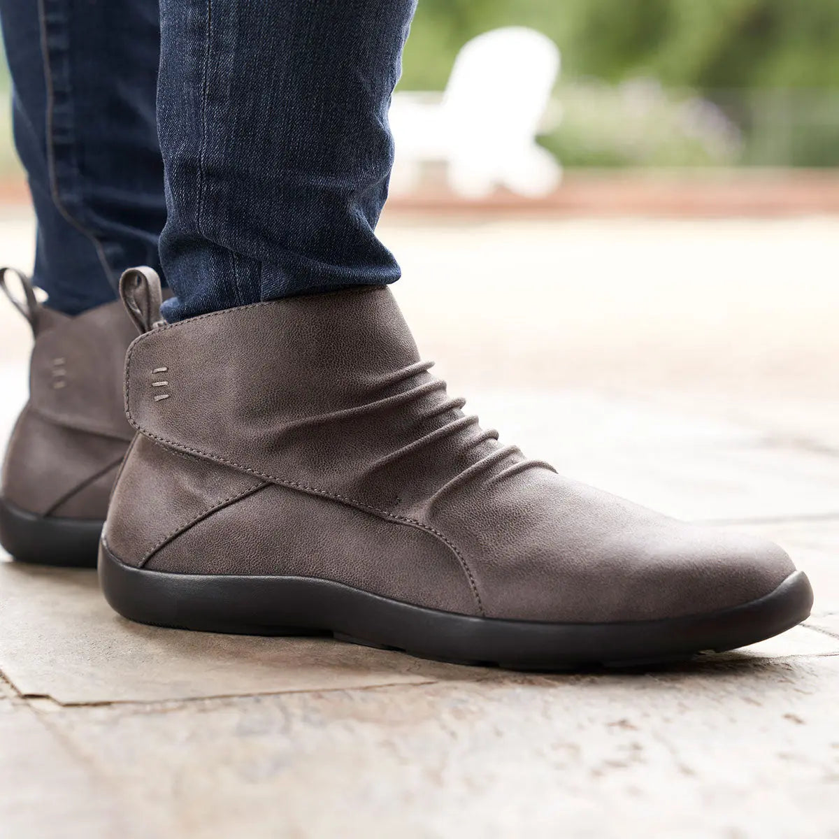 elegant women's diabetic shoe being worn outdoors