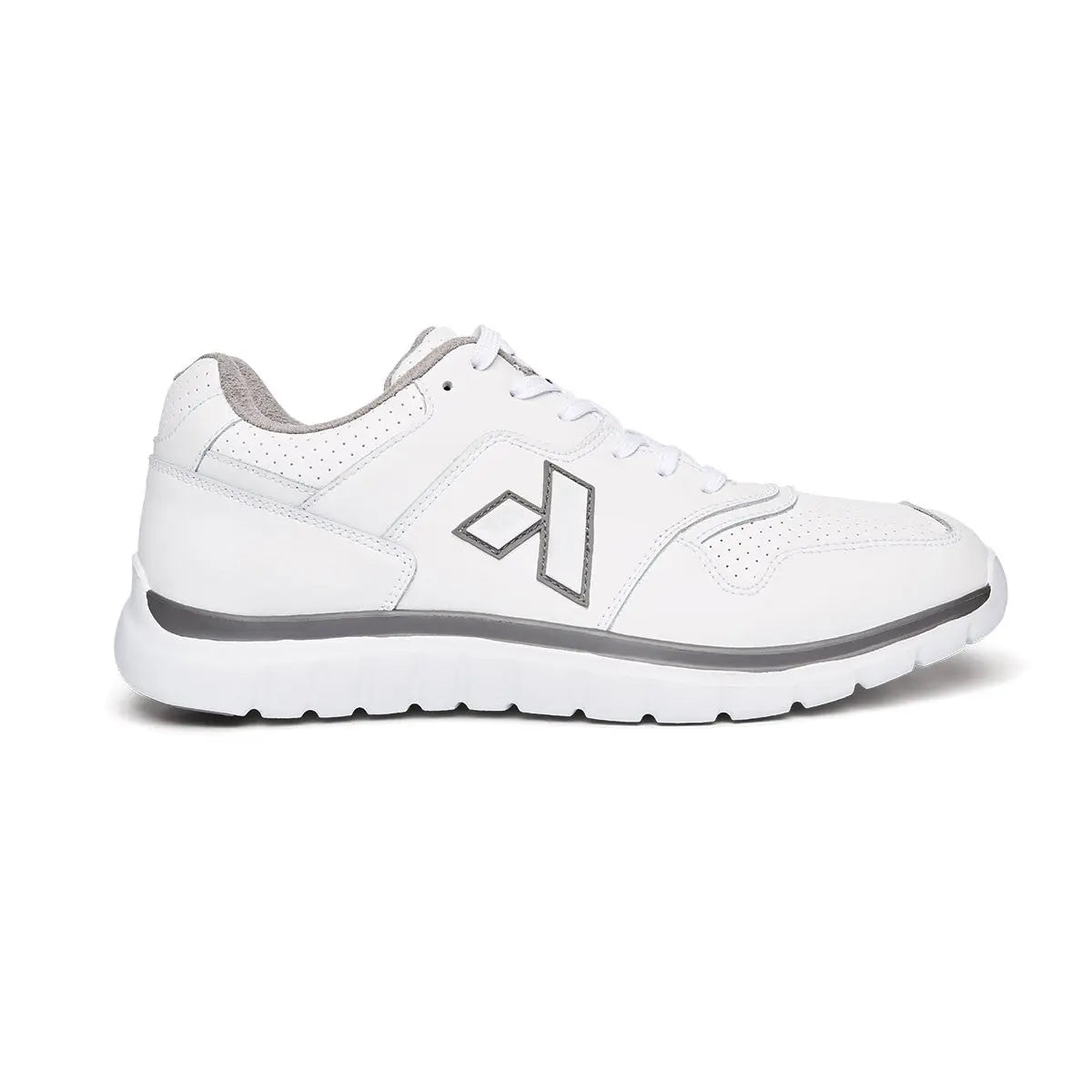 Anodyne No. 50 White Sport Jogger – Men’s diabetic athletic shoe with supportive sole and seamless leather upper