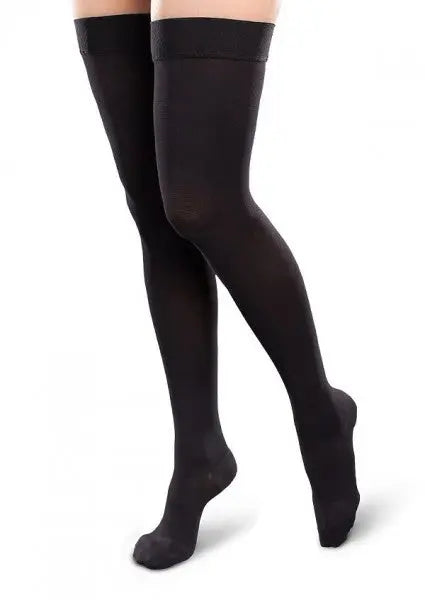 15-20mmHg* Opaque Thigh Highs for Women - Black